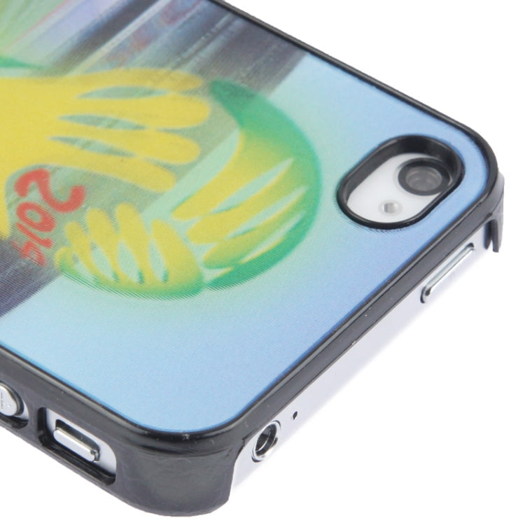 3D Effects Style 2014 Brazil World Cup Pattern Plastic Case for iPhone 4 & 4S