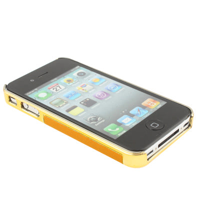Plating + Leather Skinning Plastic Case for iPhone 4 & 4S / iPhone 4 (CDMA),