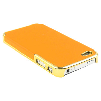 Plating + Leather Skinning Plastic Case for iPhone 4 & 4S / iPhone 4 (CDMA),
