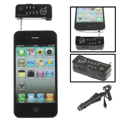 Hands-Free FM Transmitter & Car Charger for iPhone 4 & 4S(Black)