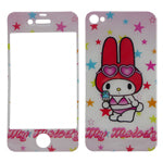 My Melody Stysle Front+Back Cover Crystal Epoxy Sticker for iPhone 4 & 4S