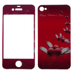 Love Wings Style Front+Back Cover Crystal Epoxy Sticker for iPhone 4 & 4S