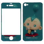 Front+Back Cover Crystal Epoxy Sticker for iPhone 4 & 4S