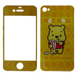 Cartoon Bear Front+Back Cover Crystal Epoxy Sticker for iPhone 4 & 4S
