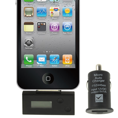 FM Transmitter with Car Charger for iPhone 4 & 4S / 3GS / 3G / iPod(Black)