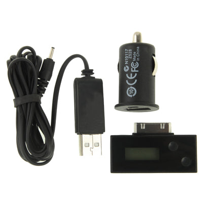 FM Transmitter with Car Charger for iPhone 4 & 4S / 3GS / 3G / iPod(Black)