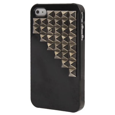 Stair Diamond Style Black Rivet Plastic Protective Case for iPhone 4 & 4S
