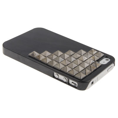 Stair Diamond Style Black Rivet Plastic Protective Case for iPhone 4 & 4S