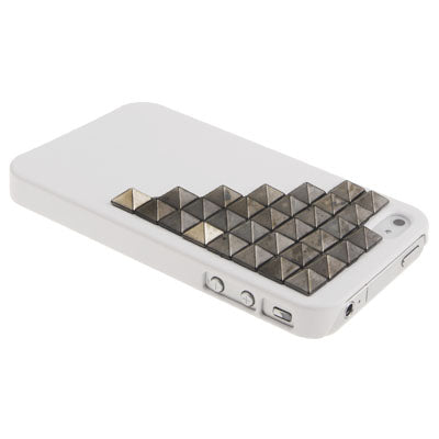Stair Diamond Style Black Rivet Plastic Protective Case for iPhone 4 & 4S
