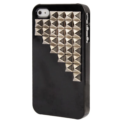 Stair Diamond Style Silver Rivet Plastic Protective Case for iPhone 4 & 4S