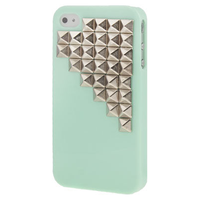 Stair Diamond Style Silver Rivet Plastic Protective Case for iPhone 4 & 4S