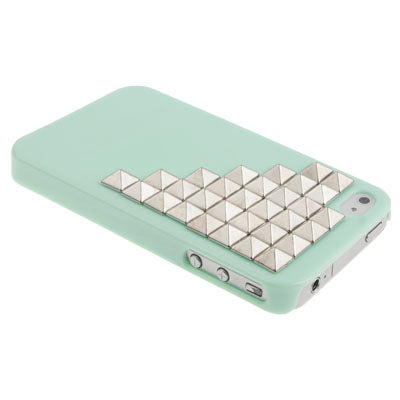 Stair Diamond Style Silver Rivet Plastic Protective Case for iPhone 4 & 4S