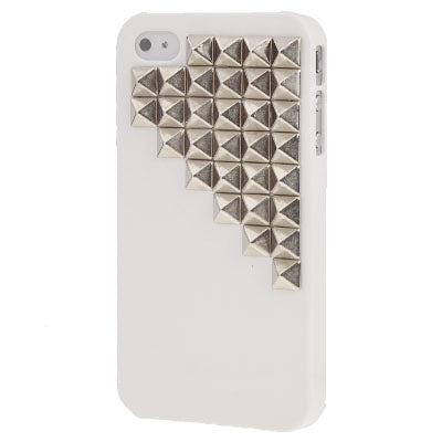 Stair Diamond Style Silver Rivet Plastic Protective Case for iPhone 4 & 4S