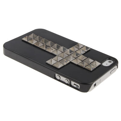 Calvaire Diamond Style Black Rivet Plastic Protective Case for iPhone 4 & 4S
