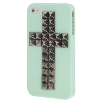 Calvaire Diamond Style Black Rivet Plastic Protective Case for iPhone 4 & 4S
