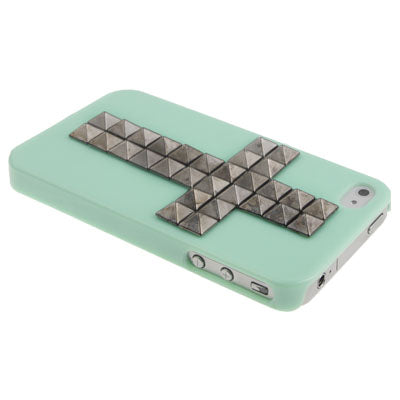 Calvaire Diamond Style Black Rivet Plastic Protective Case for iPhone 4 & 4S