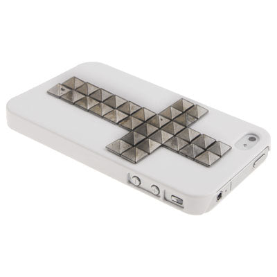 Calvaire Diamond Style Black Rivet Plastic Protective Case for iPhone 4 & 4S