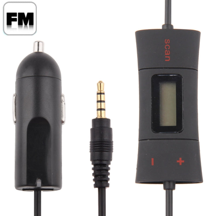 Automatic Searching FM Transmitter, Radio Transmitter Wireless FM with 3.5mm Jack USB Car Charger, For iPhone, Galaxy, Huawei, Xiaomi, LG, HTC and Other Smart Phones(Black)