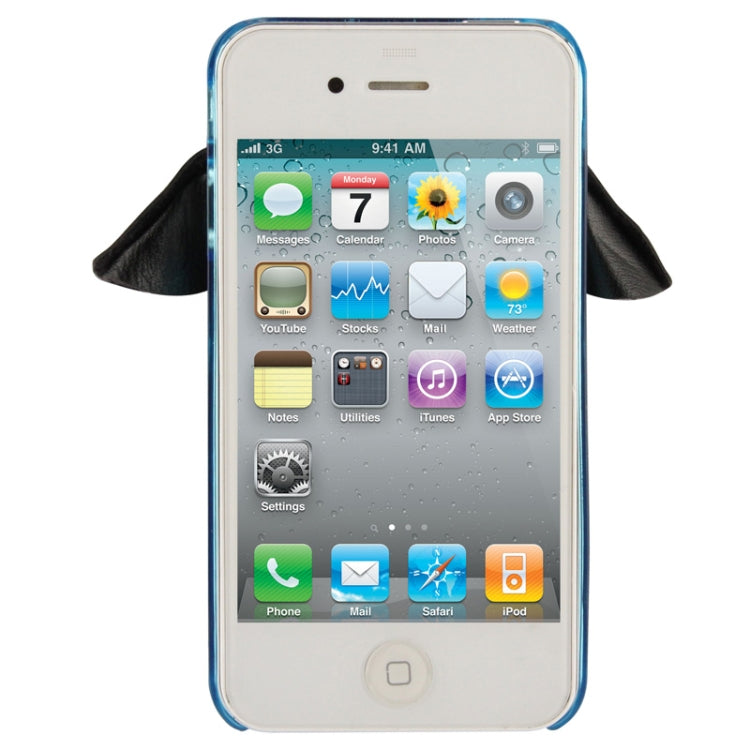 WUBENFU Series Detachable Leather Clothing Keyring Wood Texture Transparent Plastic Case with Leopard Phone Neck Rope for iPhone 4 & 4S