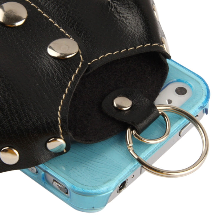 WUBENFU Series Detachable Leather Clothing Keyring Wood Texture Transparent Plastic Case with Leopard Phone Neck Rope for iPhone 4 & 4S