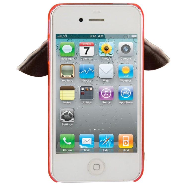 WUBENFU Series Detachable Leather Clothing Keyring Wood Texture Transparent Plastic Case with Leopard Phone Neck Rope for iPhone 4 & 4S