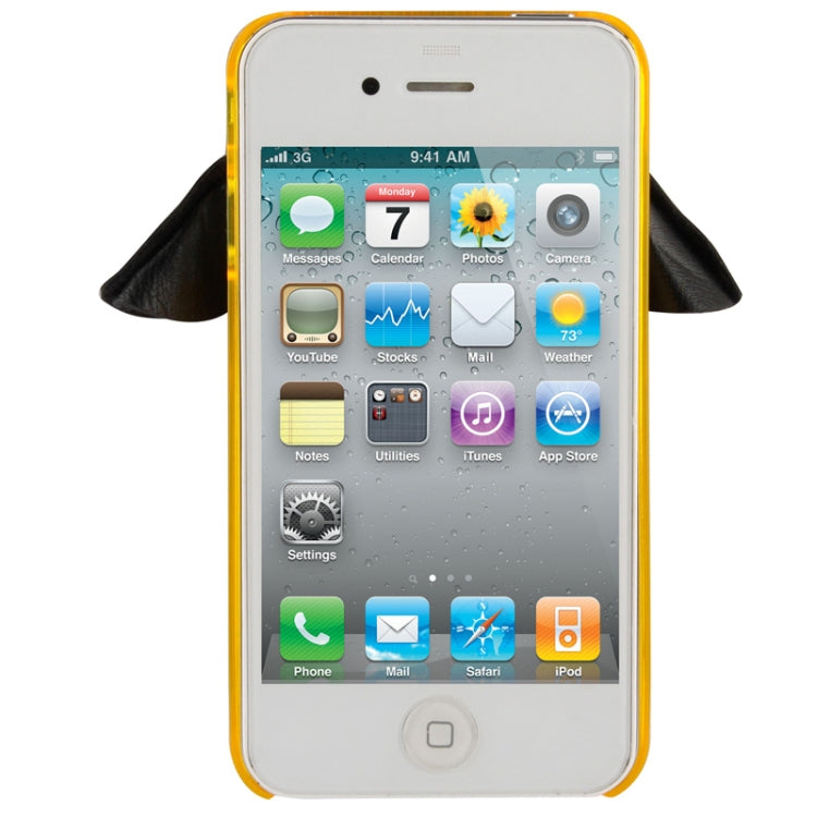 WUBENFU Series Detachable Leather Clothing Keyring Wood Texture Transparent Plastic Case with Leopard Phone Neck Rope for iPhone 4 & 4S