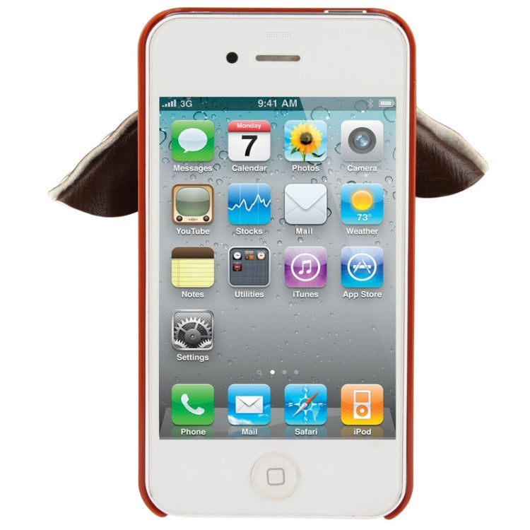 WUBENFU Series Detachable Leather Clothing Keyring Wood Texture Plastic Case with Leopard Phone Neck Rope for iPhone 4 & 4S