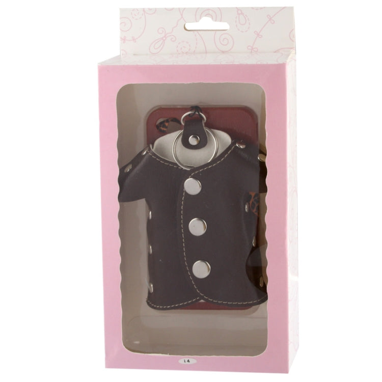 WUBENFU Series Detachable Leather Clothing Keyring Wood Texture Plastic Case with Leopard Phone Neck Rope for iPhone 4 & 4S