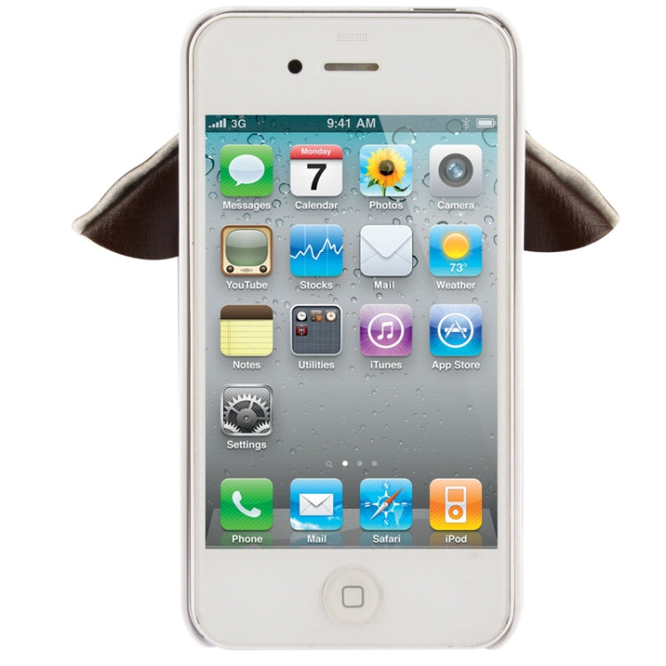 WUBENFU Series Detachable Leather Clothing Keyring Wood Texture Plastic Case with Leopard Phone Neck Rope for iPhone 4 & 4S