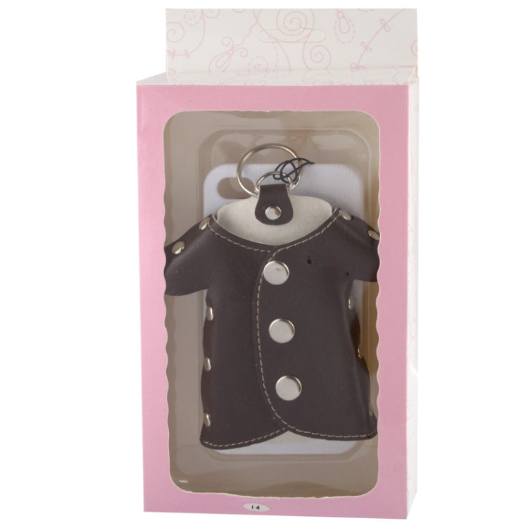 WUBENFU Series Detachable Leather Clothing Keyring Wood Texture Plastic Case with Leopard Phone Neck Rope for iPhone 4 & 4S