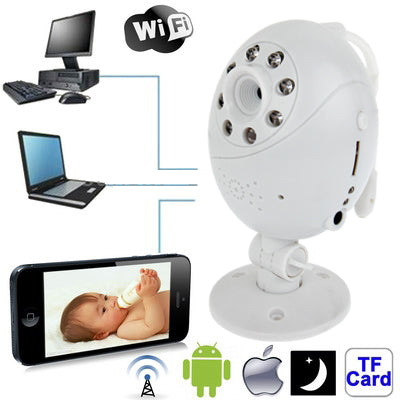 Wifi Point-to-point with Infrared Night Vision Light/ Record / Monitoring Function for Apple iOS and Android 2.3 Version above Mobile Phone and Computer(White)