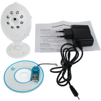Wifi Point-to-point with Infrared Night Vision Light/ Record / Monitoring Function for Apple iOS and Android 2.3 Version above Mobile Phone and Computer(White)