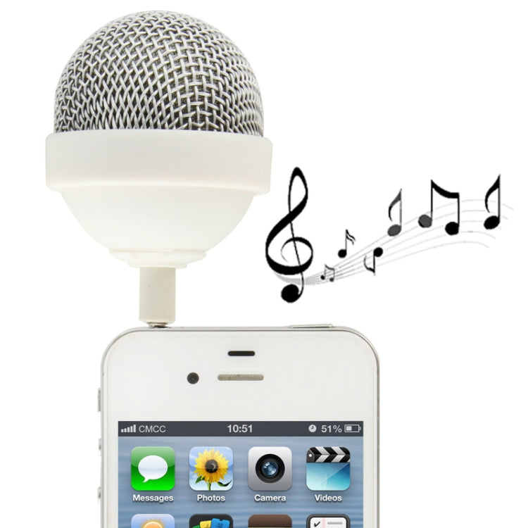 3.5mm Jack Microphone Style Mobile Phone Speaker for iPhone / iPod / iPad(White)