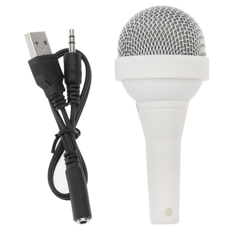 3.5mm Jack Microphone Style Mobile Phone Speaker for iPhone / iPod / iPad(White)