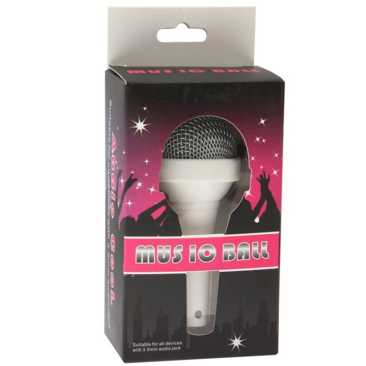 3.5mm Jack Microphone Style Mobile Phone Speaker for iPhone / iPod / iPad(White)