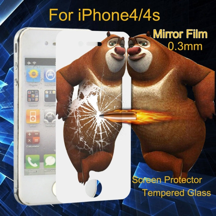 0.3mm 2.5D Explosion-proof Mirror Screen Tempered Glass Film for iPhone 4 & 4S