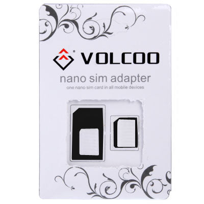 2 in 1 Volcoo Nano SIM Card to Micro SIM Card Adapter +  Nano SIM Card to Standard Sim Card Adapter