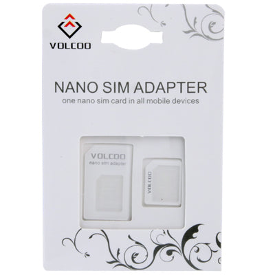 2 in 1 Volcoo Nano SIM Card to Micro SIM Card Adapter +  Nano SIM Card to Standard Sim Card Adapter