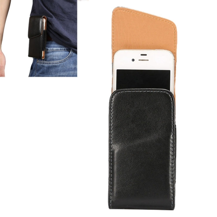3.5 Inch Universal Lambskin Texture Vertical Flip Leather Case / Waist Bag with Rotatable Back Splint for iPhone 4 & 4S & 3