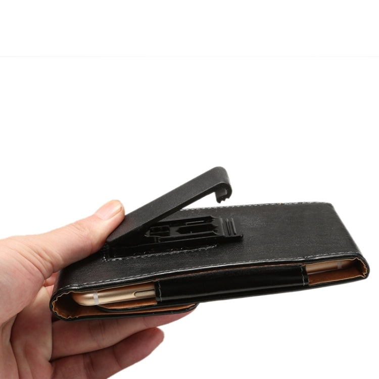 3.5 Inch Universal Lambskin Texture Vertical Flip Leather Case / Waist Bag with Rotatable Back Splint for iPhone 4 & 4S & 3