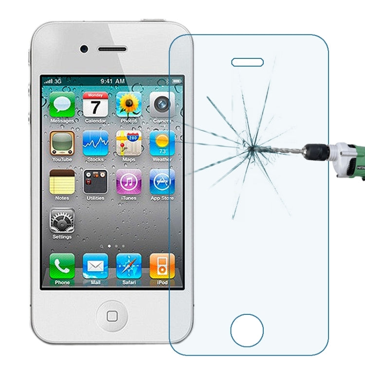 0.30mm 9H+ Surface Hardness 2.5D Explosion-proof Anti Blue-ray Tempered Glass Film for iPhone 4 / 4S