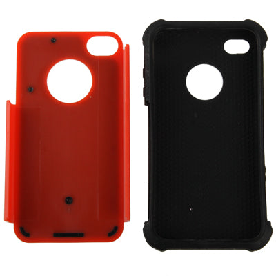 Shock Proof Dual Layer Gel Silicone Hard Plastic Case for iPhone 4 & 4S