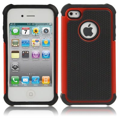 Shock Proof Dual Layer Gel Silicone Hard Plastic Case for iPhone 4 & 4S