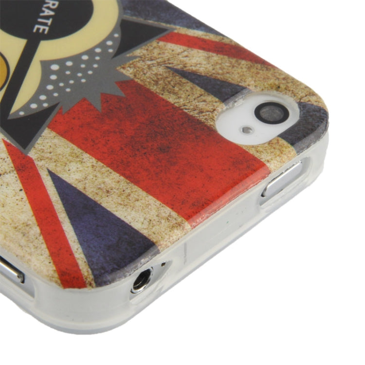 Retro UK Flag Pattern TPU Case for iPhone 4 & 4S