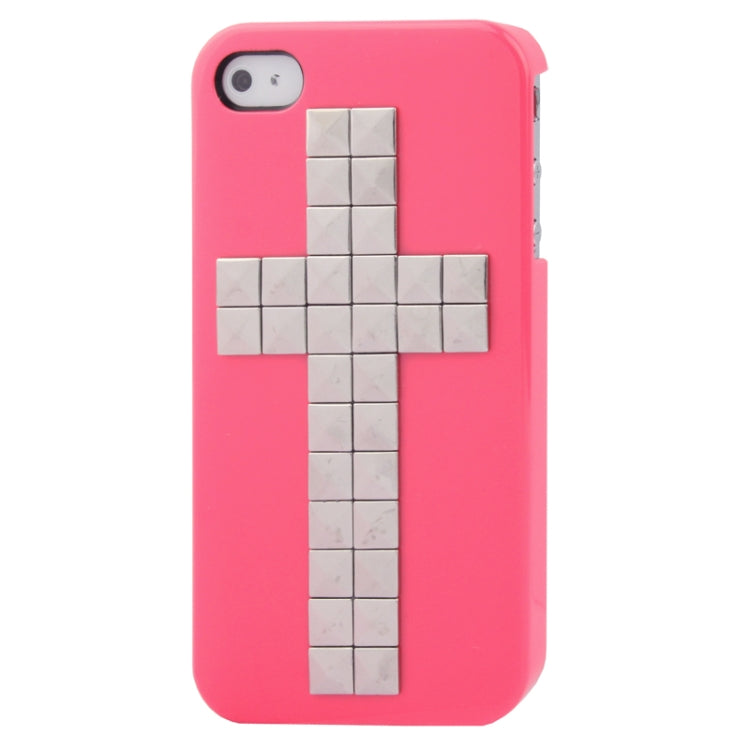 Silver Cross Rivet Plastic Protective Case for iPhone 4 & 4S