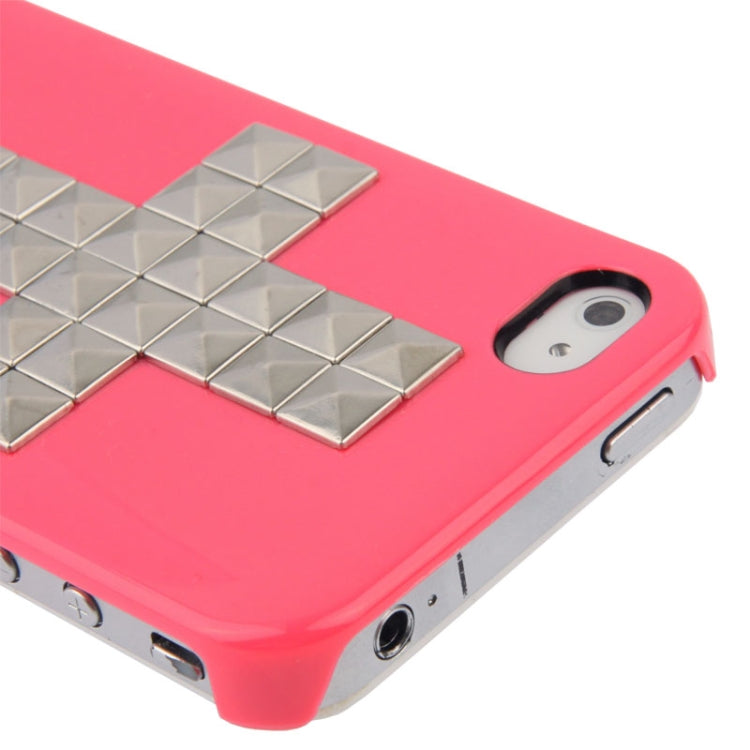 Silver Cross Rivet Plastic Protective Case for iPhone 4 & 4S