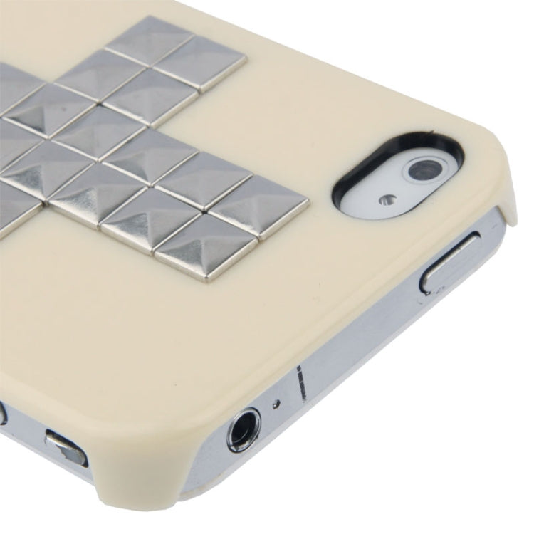 Silver Cross Rivet Plastic Protective Case for iPhone 4 & 4S