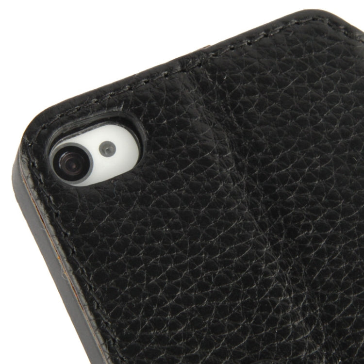 Litchi Texture Leather Case with Call Display ID & Holder for iPhone 4 & 4S