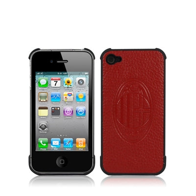 High Quality AC Milan Style Leather Case for iPhone 4 & 4S(Red)