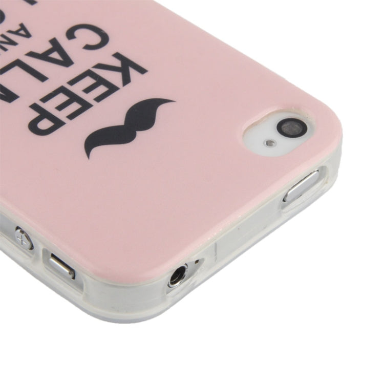 Keep Calm and Love Mustache Pattern TPU Case for iPhone 4 & 4S
